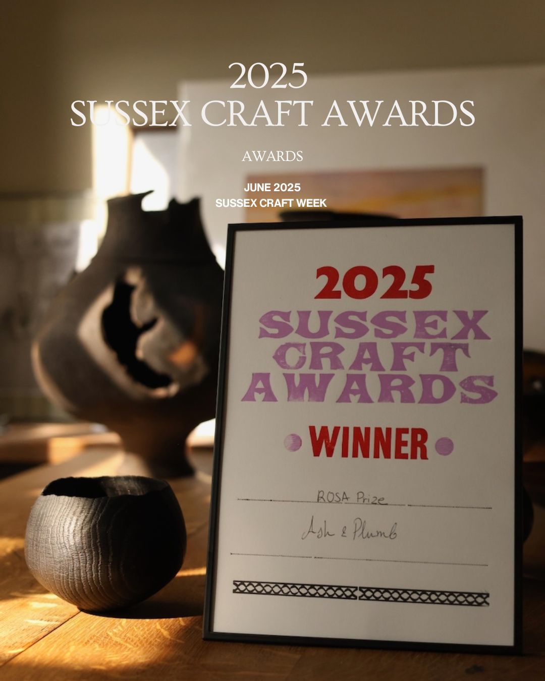 Sussex Craft Awards 2025 - ROSA Prize Winners: Ash & Plumb